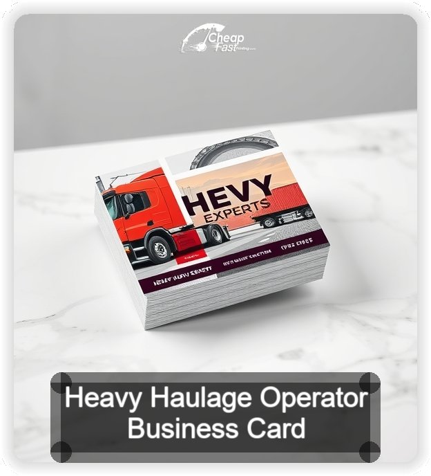 Heavy Haulage Operator business card design sample