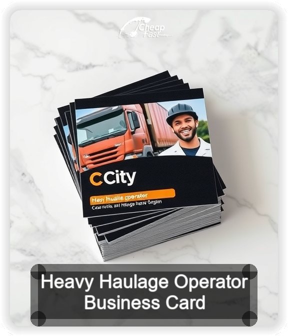 Heavy Haulage Operator business card design sample
