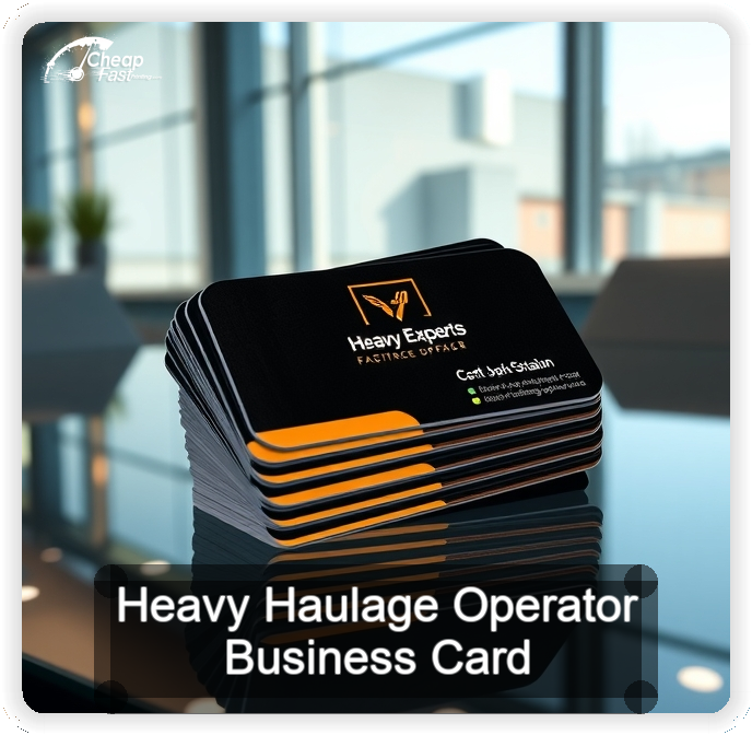 Heavy Haulage Operator business card design sample