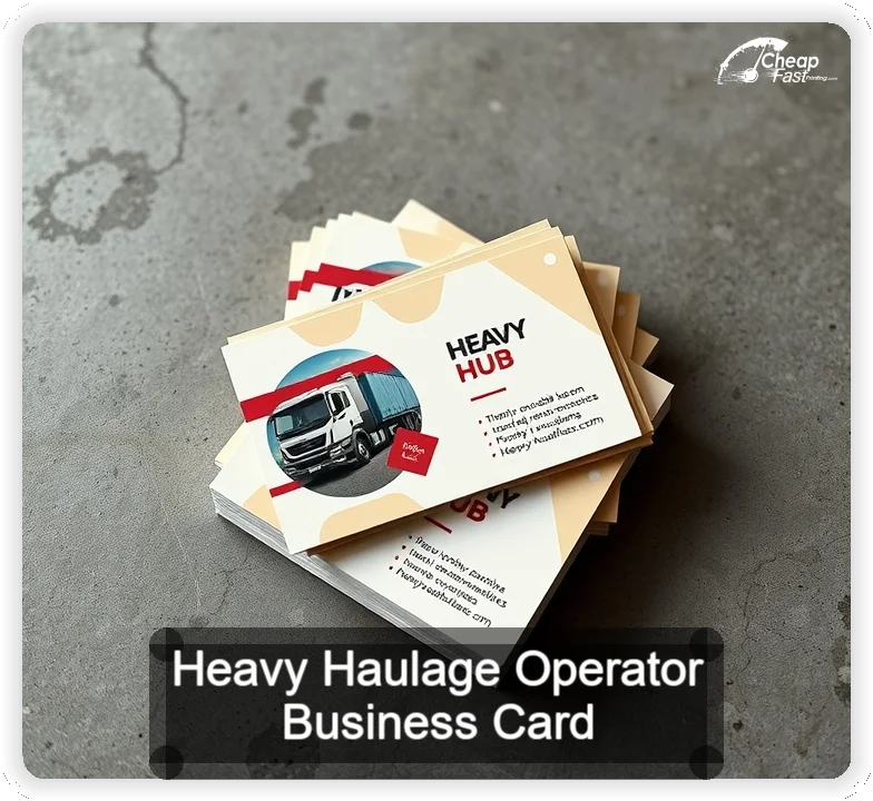 Heavy Haulage Operator business card design sample