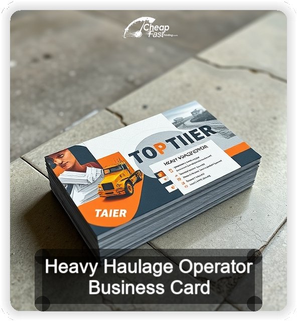 Heavy Haulage Operator business card design sample