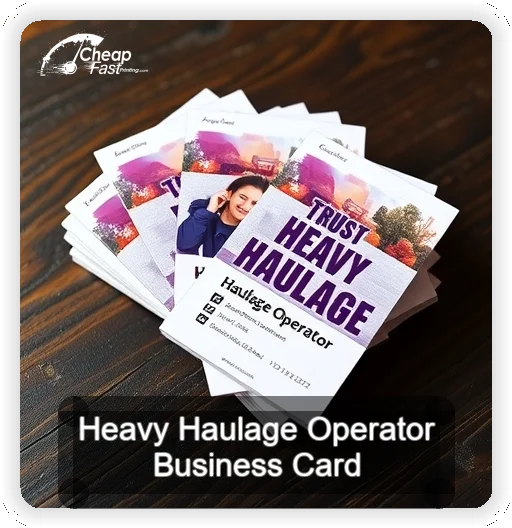 Heavy Haulage Operator business card design sample