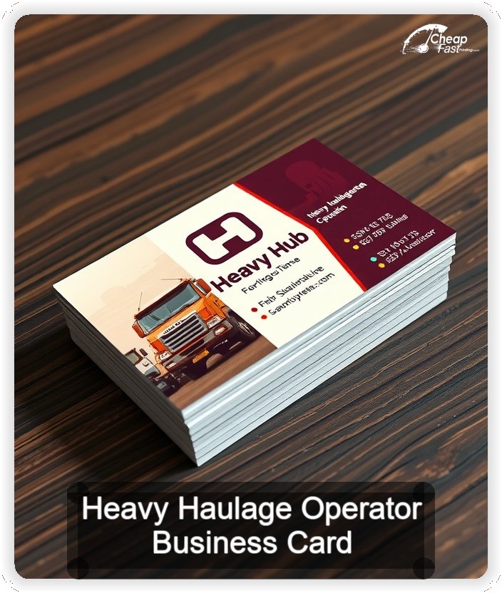 Heavy Haulage Operator business card design sample