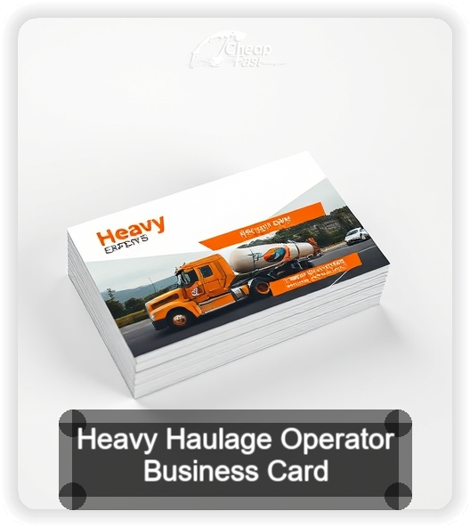 Heavy Haulage Operator business card design sample