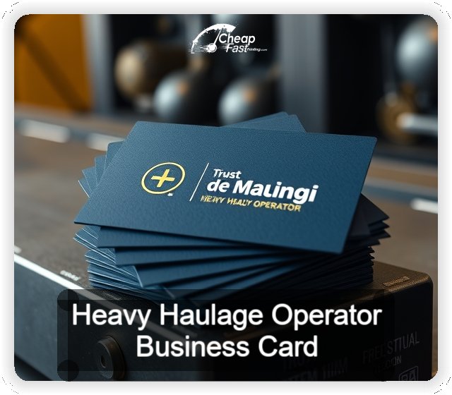 Heavy Haulage Operator business card design sample