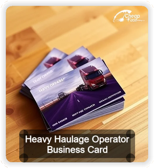 Heavy Haulage Operator business card design sample