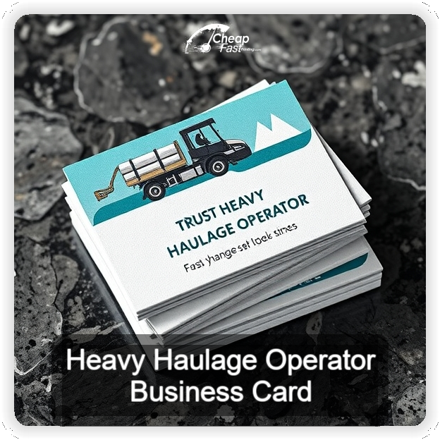 Heavy Haulage Operator business card design sample