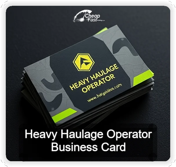 Heavy Haulage Operator business card design sample