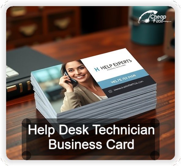 Help Desk Technician business card design sample