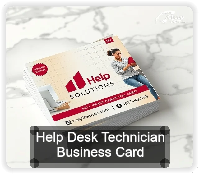 Help Desk Technician business card design sample