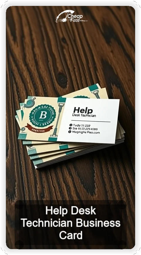 Help Desk Technician business card design sample