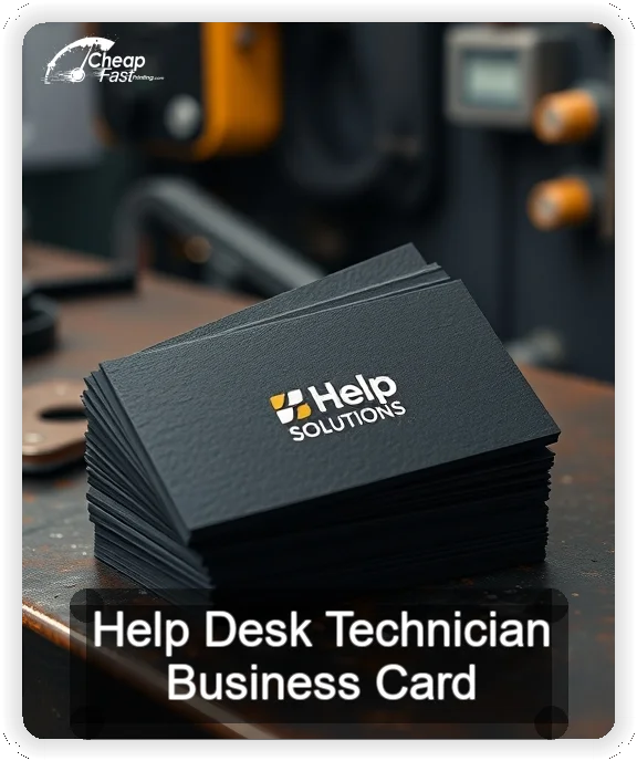 Help Desk Technician business card design sample