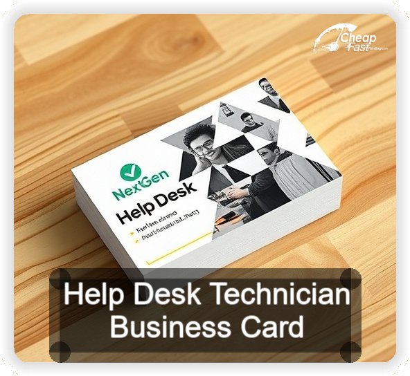 Help Desk Technician business card design sample