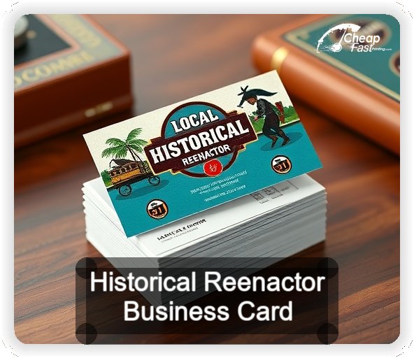 Historical Reenactor business card design sample