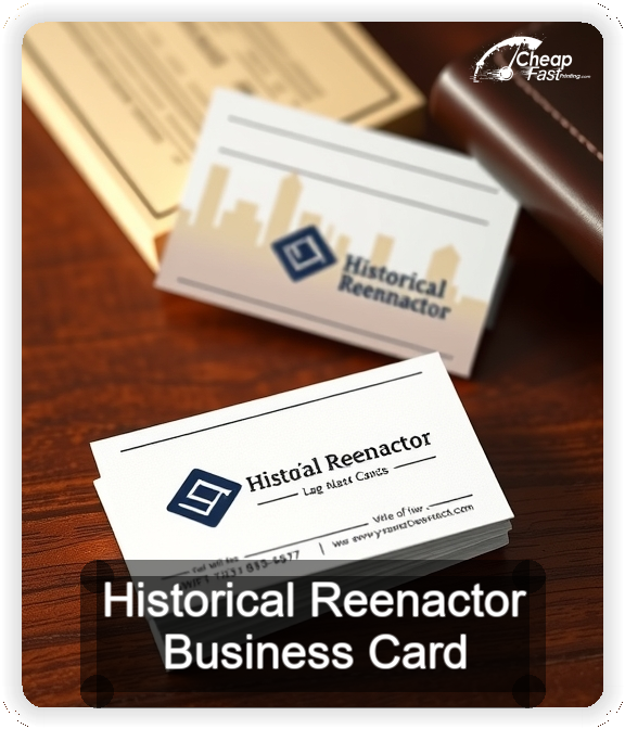 Historical Reenactor business card design sample
