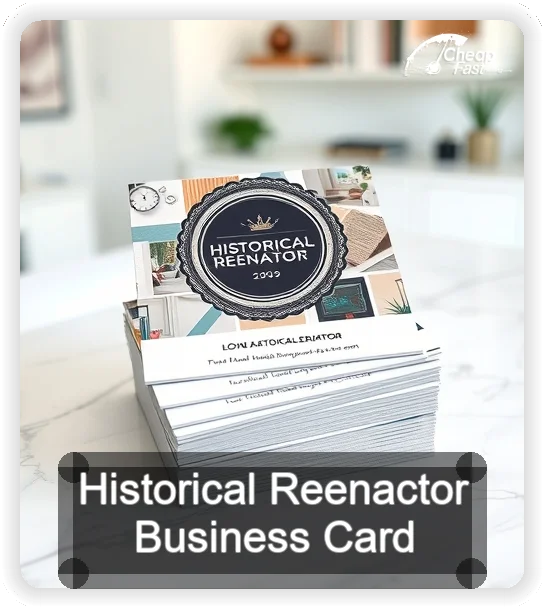 Historical Reenactor business card design sample