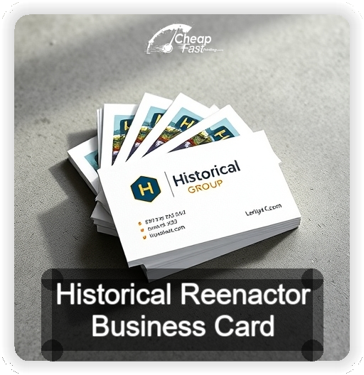 Historical Reenactor business card design sample