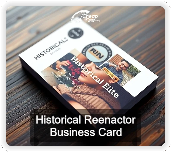 Historical Reenactor business card design sample