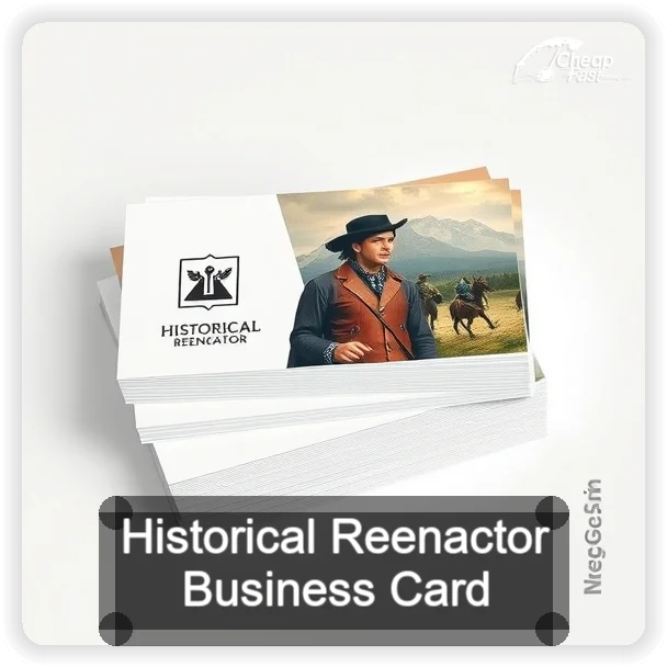 Historical Reenactor business card design sample