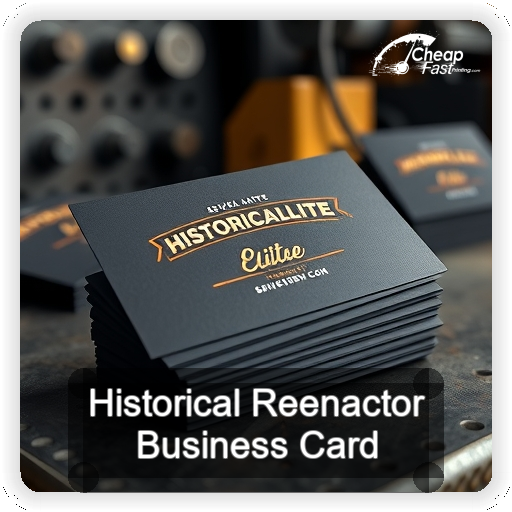 Historical Reenactor business card design sample