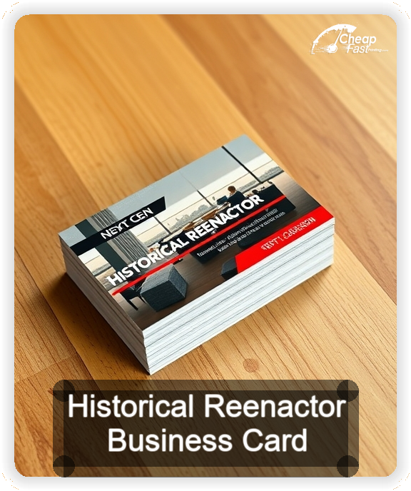 Historical Reenactor business card design sample