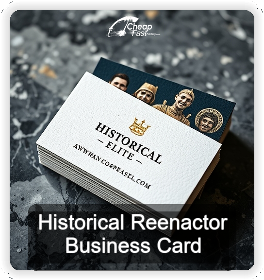 Historical Reenactor business card design sample
