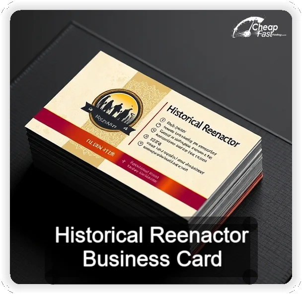 Historical Reenactor business card design sample