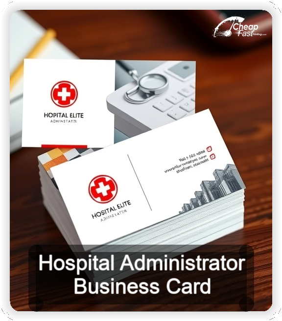 Hospital Administrator business card design sample