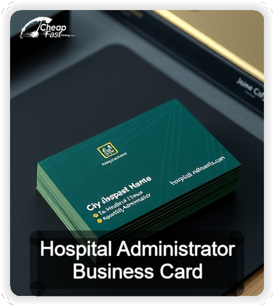 Hospital Administrator business card design sample