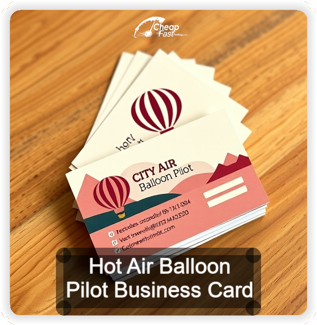 Hot Air Balloon Pilot business card design sample