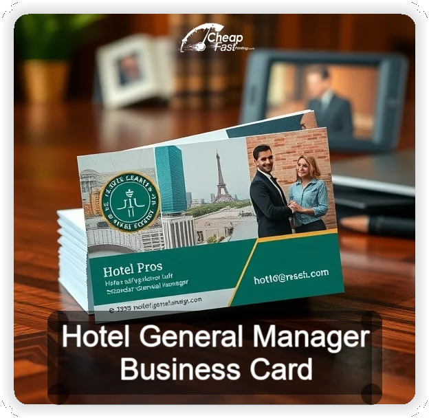 Hotel General Manager business card design sample