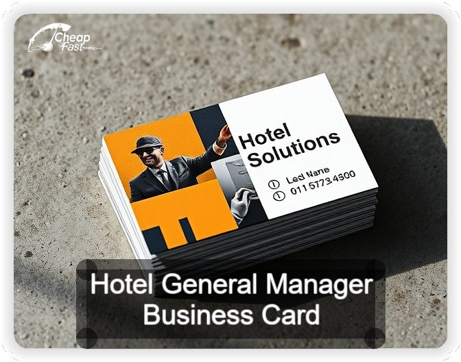Hotel General Manager business card design sample