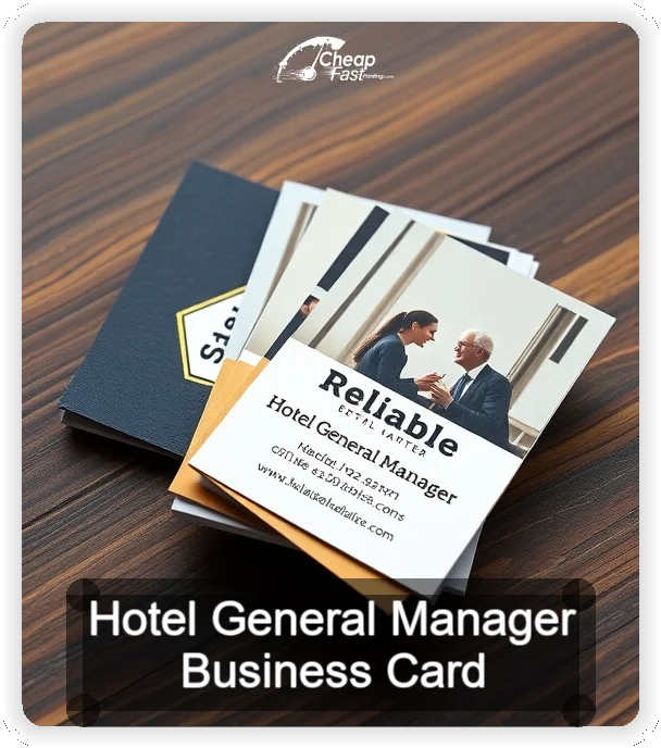 Hotel General Manager business card design sample