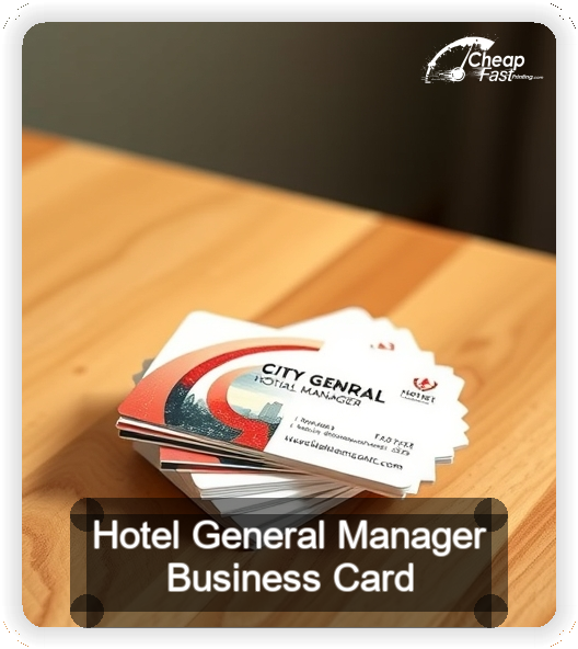 Hotel General Manager business card design sample