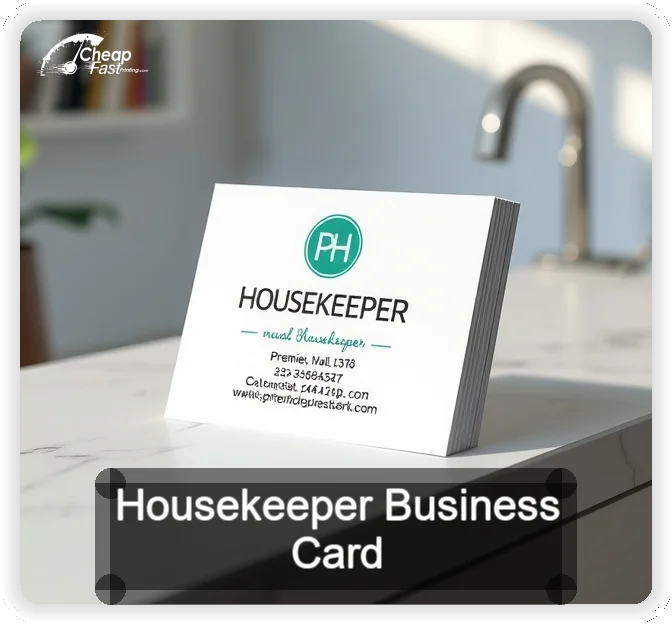 Housekeeper business card design sample