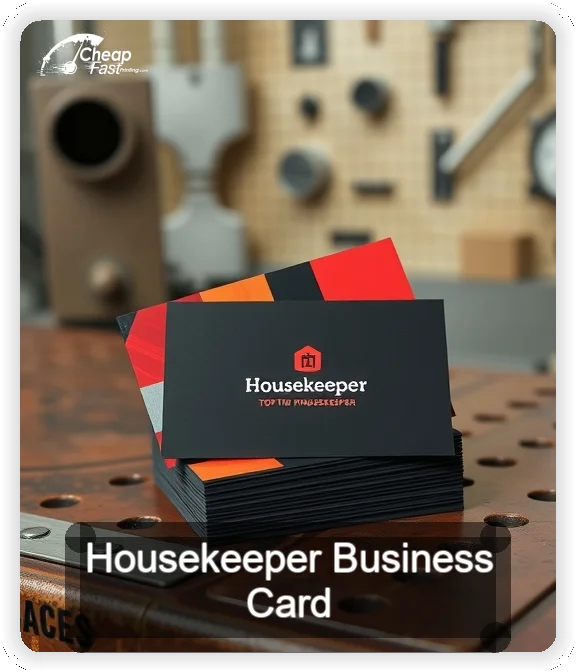 Housekeeper business card design sample