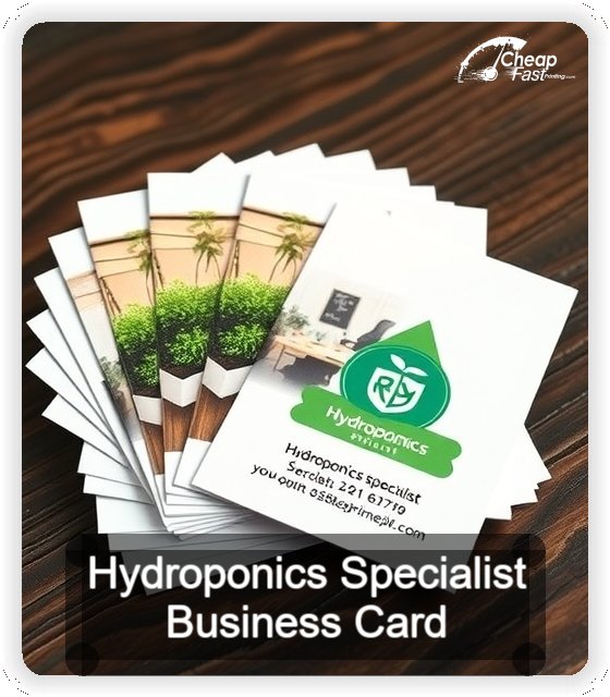 Hydroponics Specialist business card design sample