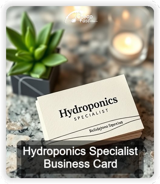 Hydroponics Specialist business card design sample