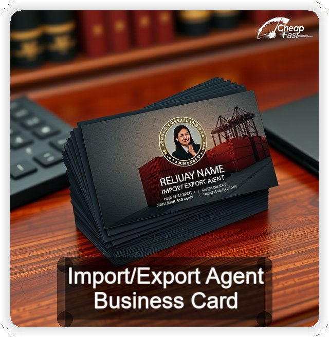 Import Export Agent business card design sample