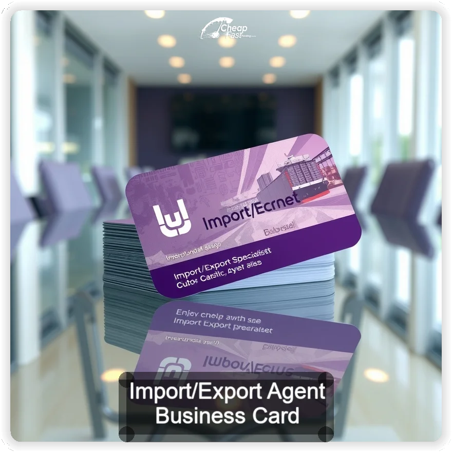 Import Export Agent business card design sample