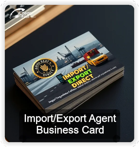 Import Export Agent business card design sample