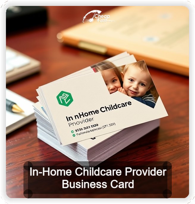 In Home Childcare Provider business card design sample