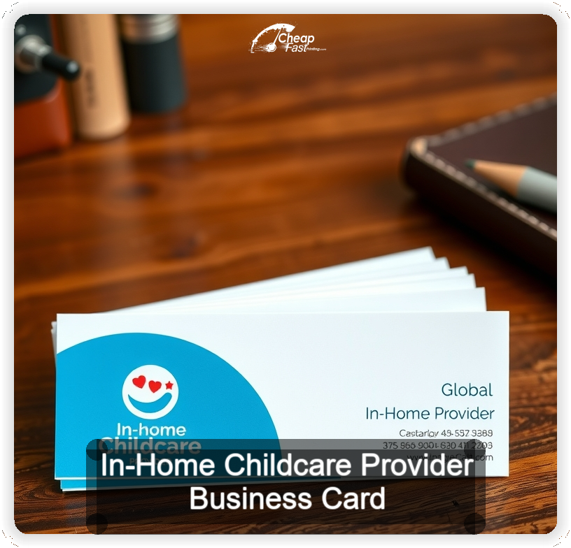 In Home Childcare Provider business card design sample