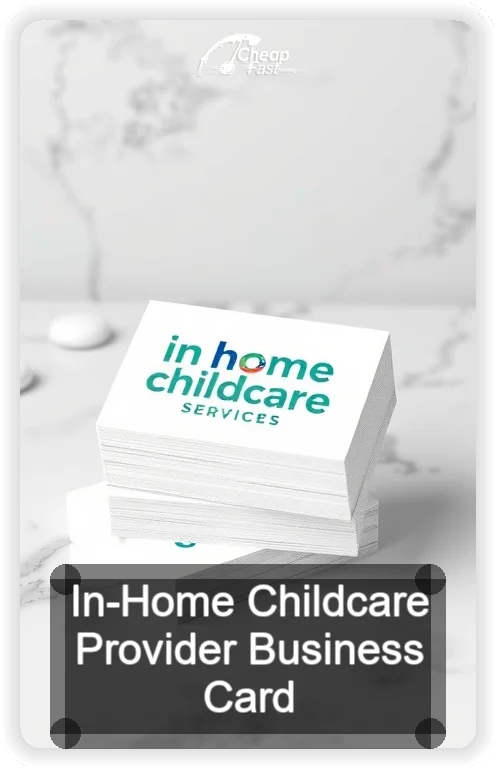 In Home Childcare Provider business card design sample