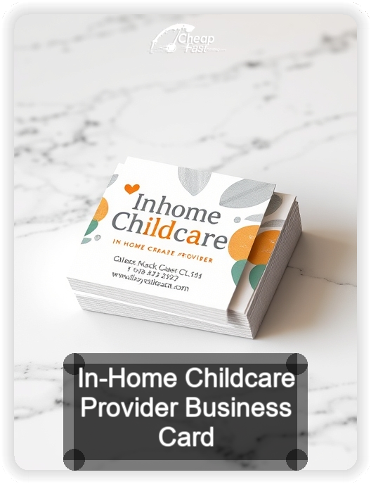 In Home Childcare Provider business card design sample