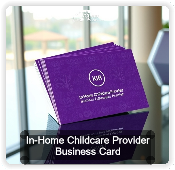 In Home Childcare Provider business card design sample