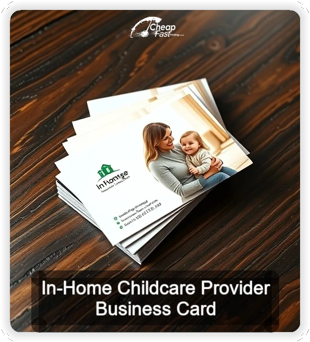 In Home Childcare Provider business card design sample