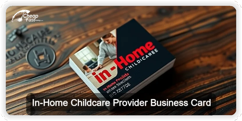 In Home Childcare Provider business card design sample