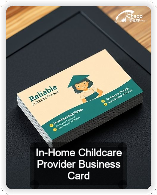 In Home Childcare Provider business card design sample