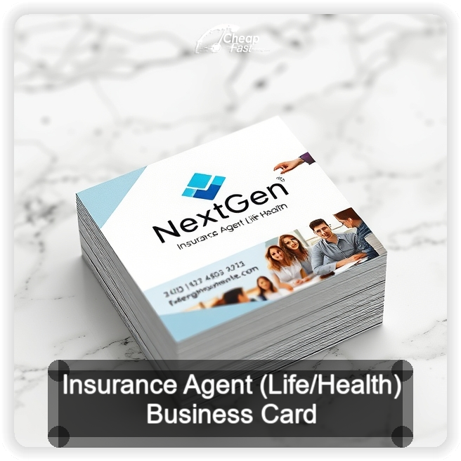 Insurance Agent Life Health business card design sample